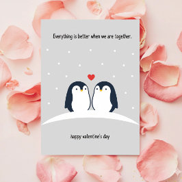 Cartão De Festividades Valentine Penguin Card Cute Romantic Gift For Two