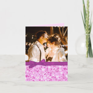 Cartão De Festividades Valentine photo purple & pink hearts card