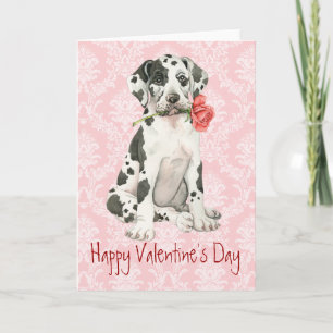 Cartão De Festividades Valentine Rose Great Dane