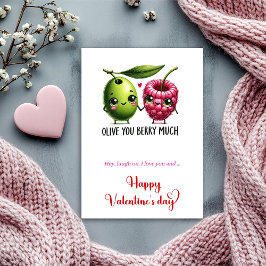 Cartão De Festividades Valentine’s Day Card Funny Quote Cartoon Fruits