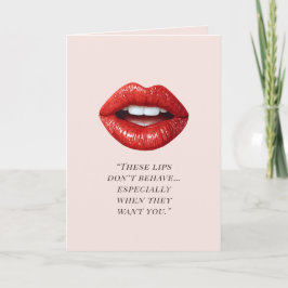Cartão De Festividades Valentine’s Day Flirty Red Lips Love Card