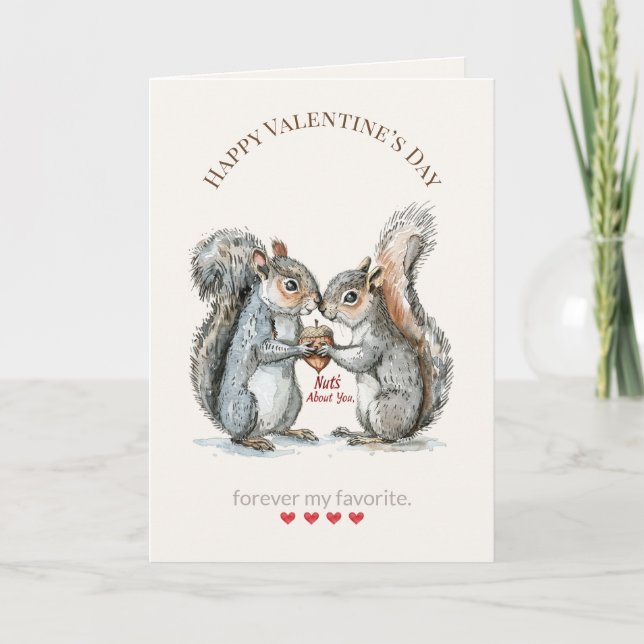Cartão De Festividades Valentine’s Day Squirel Card – Cute Romantic (Frente)