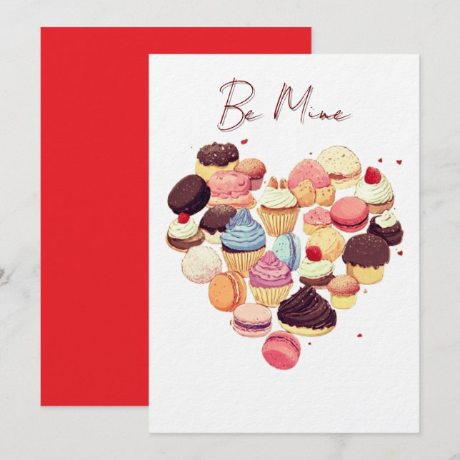 Cartão De Festividades Valentine Sweet Heart Greeting Card – Be Mine  (Frente/Verso)