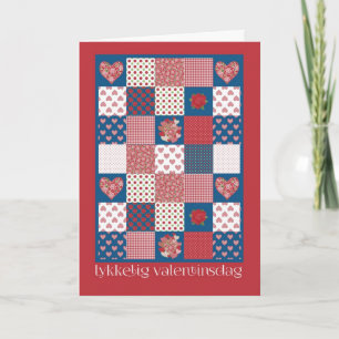Cartão De Festividades Valentine's Card Norwegian Greeting, Hearts, Roses