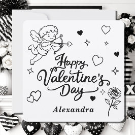 Cartão De Festividades Valentines  Cherub & Romantic Doodle Personalized 