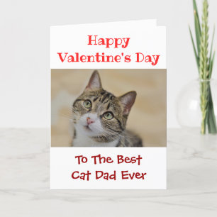 Cartão De Festividades Valentines Day Best Cat Dad Ever Pet Photo
