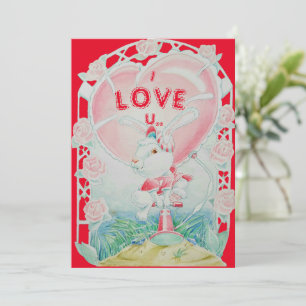 Cartão De Festividades Valentine's Day Bunny Love Card