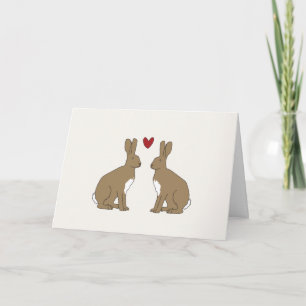 Cartão De Festividades Valentine's Day Card Cute Rabbits