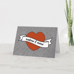 Cartão De Festividades Valentine's Day card with Tattoo heart