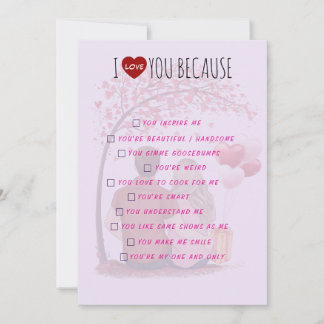 Cartão De Festividades Valentine's Day Greeting Card - I Love You Because
