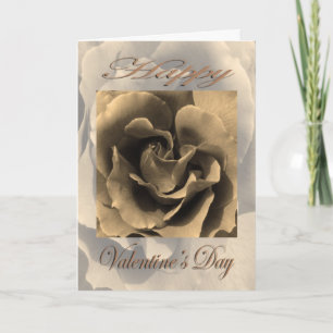 Cartão De Festividades Valentines Day Sepia Rose
