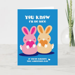 Cartão De Festividades Valentines day- You know I'll be nice rabbits