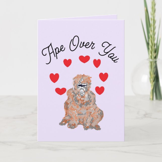 Cartão De Festividades Valentine's G card : Ape Over You (Frente)