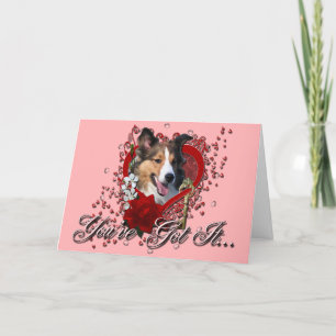 Cartão De Festividades Valentines - Key to My Heart - Sheltie