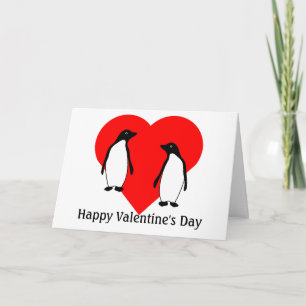 Cartão De Festividades Valentines Penguin Love Couple Greeting Card