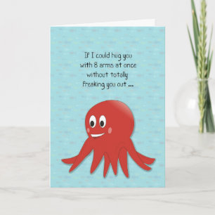Cartão De Festividades Valentine's Red Octopus Card