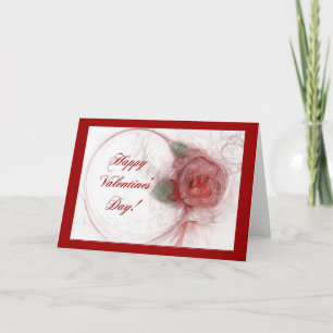 Cartão De Festividades VALENTINE'S ROSE ~ On White