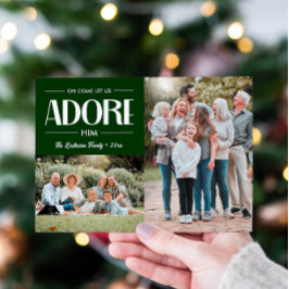 Cartão De Festividades Vamos Adorá-Lo, GREEN Christian 2 Foto