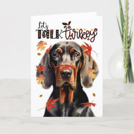 Cartão De Festividades Vamos de Ação de Graças de Black Tan Coonhound Fal