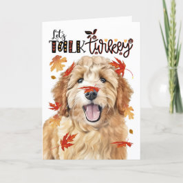 Cartão De Festividades Vamos de Cachorro Goldendoodle de Ação de Graças F