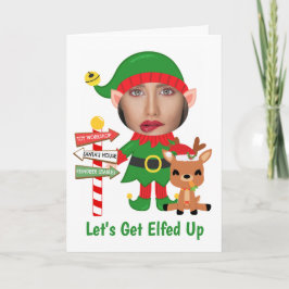 Cartão De Festividades Vamos Ficar Elfados Humor Foto Natal