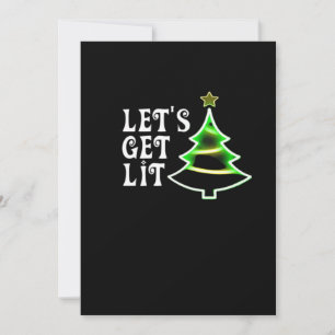 Cartão De Festividades Vamos Ficar Lit Design Adulto Piada Natal Essencia