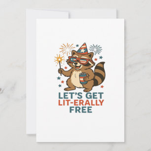 Cartão De Festividades Vamos Ficar Literalmente Livres de Design - Citaçã