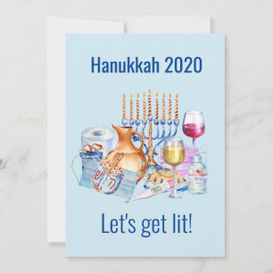 Cartão De Festividades Vamos Lit Wine Lover Hanukkah 2020