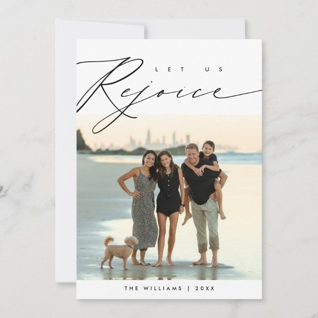 Cartão De Festividades Vamos nos Alegrar, Foto de Família de Natal Layove (Frente)