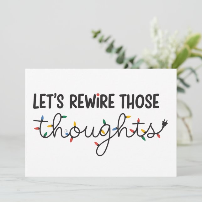 Cartão De Festividades Vamos Reconectar Esses Pensamentos Saúde Mental Na (Em pé/Frente)