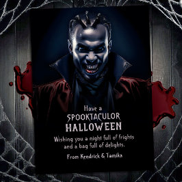 Cartão De Festividades Vampiro de Spookula Dracula Saudação de Halloween