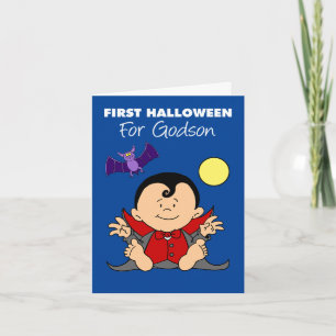 Cartão De Festividades Vampiro do Cartoon do Bebê Primeiro Halloween Gods