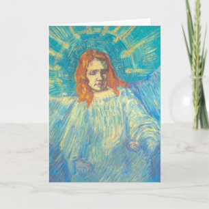 Cartão De Festividades Van Gogh; Meia figura de um anjo, arte venenosa