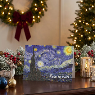 Cartão De Festividades Van Gogh Starry Night, Natais vintages