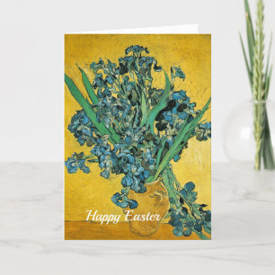 Cartão De Festividades Van Gogh Yellow Irises Floral Vintage Páscoa