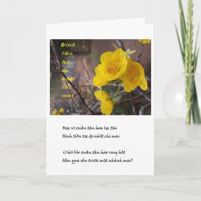 Cartão De Festividades vang do MAI do hoa (Frente)