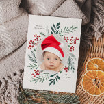 Cartão De Festividades Várias Fotografias de Natal Elegantes<br><div class="desc">Este cartão de feriado multifoto personalizável apresenta elegantes botânicos do inverno com aquarela que belamente enquadram sua foto. Perfeito para feriados especiais extras como o primeiro natal do bebê, feriado salve as datas, e obrigado anúncio de casamento. Claro que faz uma declaração impressionante e na moda nesta época de férias,...</div>