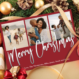 Cartão De Festividades Várias Fotografias de Natal Holly