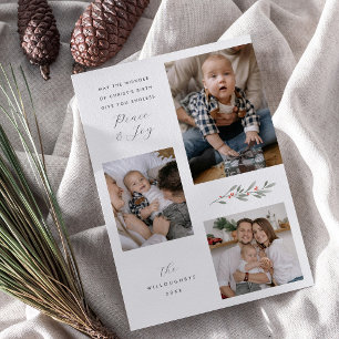 Cartão De Festividades Várias Fotografias de Natal Religioso Moderno