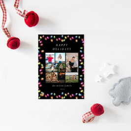 Cartão De Festividades Várias fotos coloridas à luz de Natal