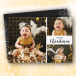 Cartão De Festividades Várias fotos de preto e branco Feliz Natal<br><div class="desc">Comemore os feriados com este cartão fotográfico de Natal com MERRY CHRISTMAS em preto, ou qualquer cor, na frente e sua saudação pessoal no verso. *Sugerimos carregar todas as fotos horizontais neste design. ALTERE A COR na parte traseira da placa para corresponder à sua foto. Selecione Matte para o papel...</div>