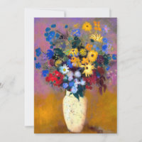 Vaso Branco com Flores Odilon Redon