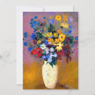 Cartão De Festividades Vaso Branco com Flores Odilon Redon