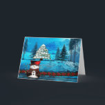 Cartão De Festividades VAZIO dos povos do Natal do lago winter<br><div class="desc">Disponível nas correntes chaves,  relógios de pulso,  portas copos,  presente etiqueta/etiqueta,  pendentes,  cartão,  ornamento,  cartões vazios,  guardanapo de pano,  esteiras de lugar,  travesseiros decorativos,  etiquetas,  papel de embrulho,  conselhos de corte,  bandejas do serviço,  bandannas,  luz da noite,  bandeja de bolo e pop do bolo.</div>