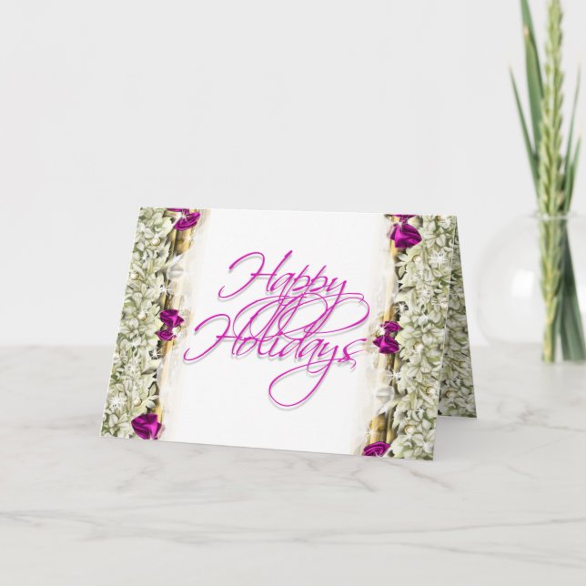 Cartão De Festividades Vazio elegante da mensagem do cumprimento do Natal (Frente)