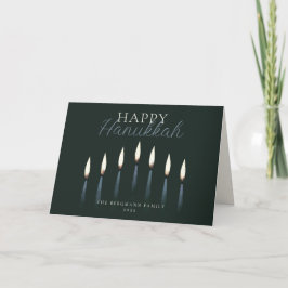 Cartão De Festividades Vazio Feliz Hanukkah Menorah Candles