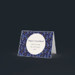 Cartão De Festividades Vazio Personalizado Botânico do Hanukkah Azul Mode<br><div class="desc">Este cartão de feriado hanukkah vazio dobrado apresenta um design boho-botânico moderno em azul marinho e amarelo e tem uma saudação personalizada editável.</div>