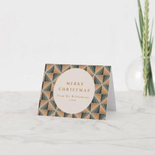 Cartão De Festividades Vazio Personalizado de Deco Vintage Verde de Natal