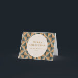 Cartão De Festividades Vazio Personalizado de Deco Vintage Verde de Natal<br><div class="desc">Este cartão festivo dobrado apresenta um padrão geométrico vintage art deco em verde e ouro com uma saudação editável.</div>