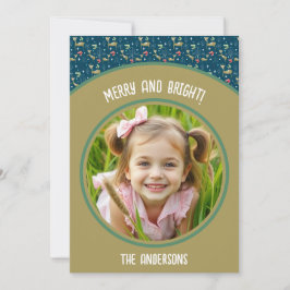 Cartão De Festividades Veado bonito com árvores de Natal e flocos de neve